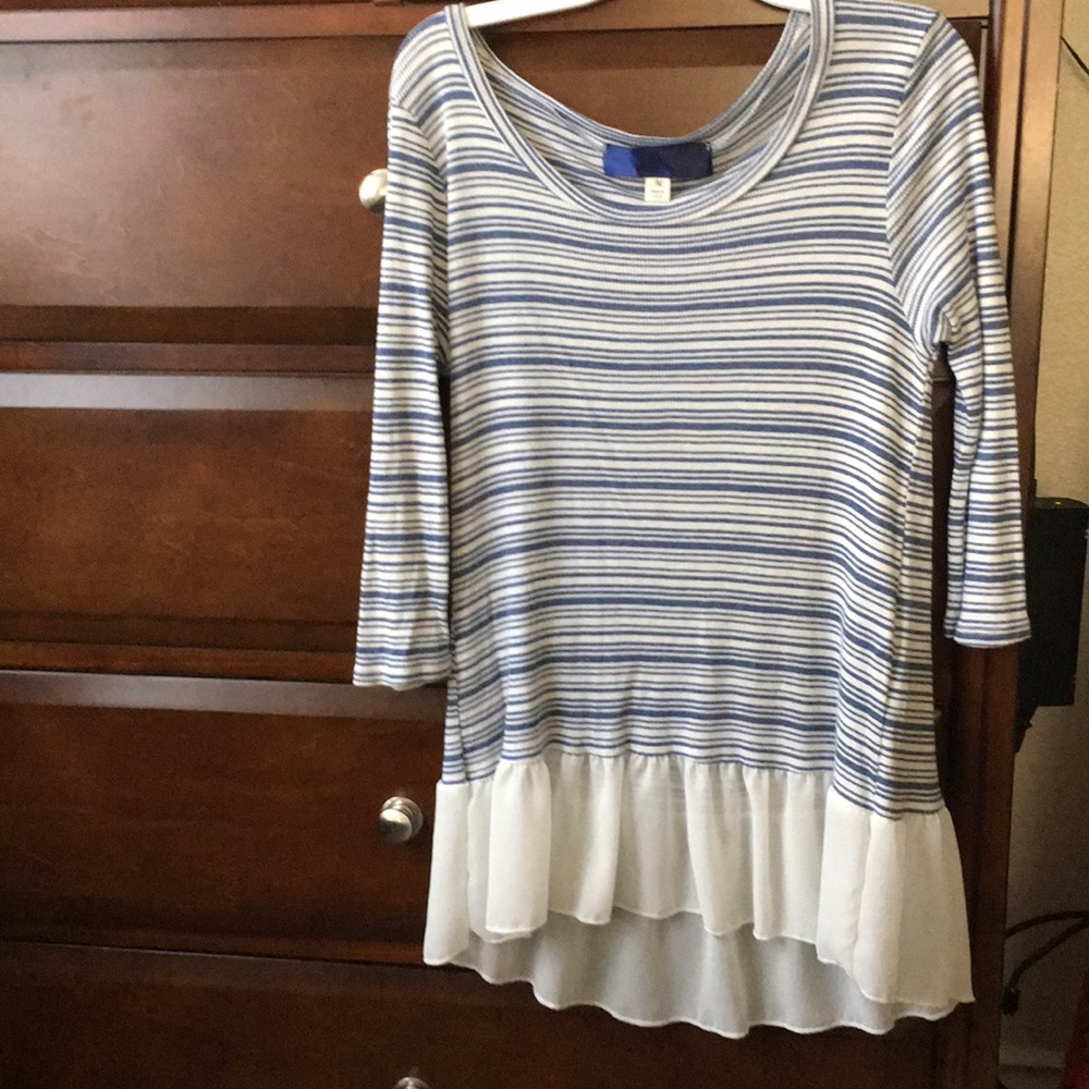 Striped, peplum top